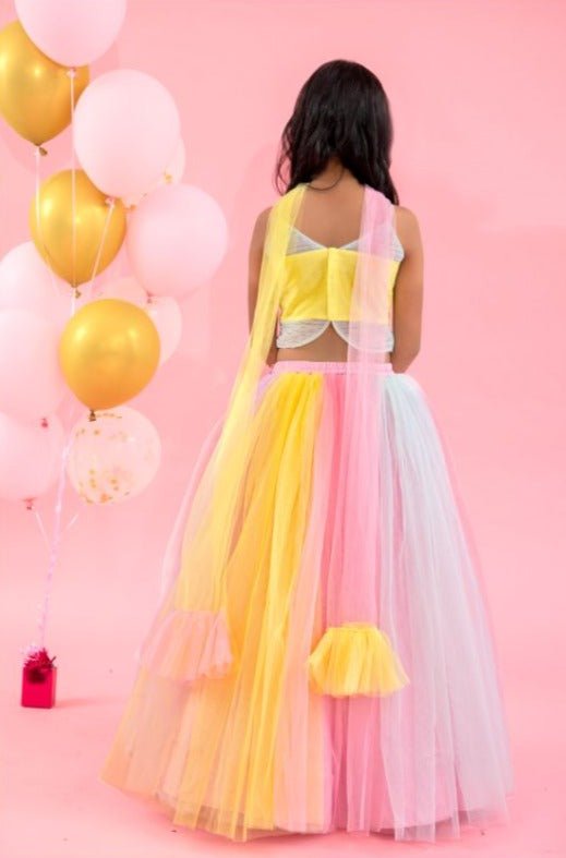 Stylish Mirror Work Top And Lehenga - Kirti Agarwal