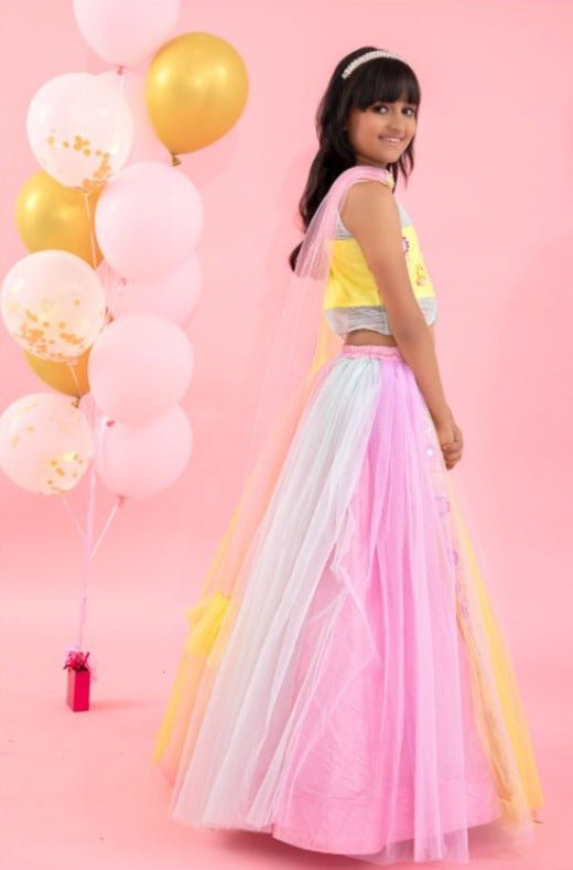 Stylish Mirror Work Top And Lehenga - Kirti Agarwal