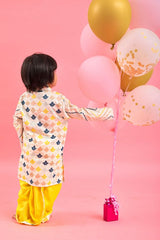 Thread Work Ethnic Kurta And Yellow Dhoti - Kirti Agarwal