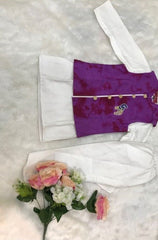 Tie and Dyed 3 piece Purple Kurta set - Kirti Agarwal