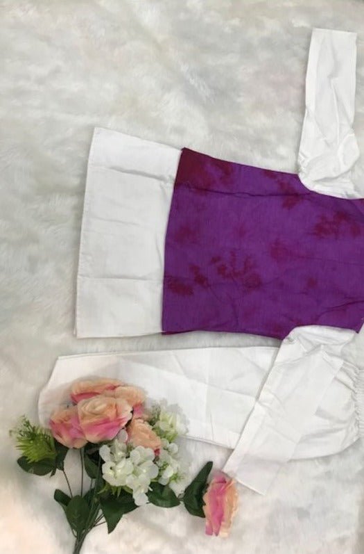Tie and Dyed 3 piece Purple Kurta set - Kirti Agarwal