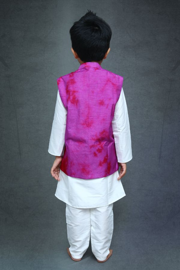 Tie and Dyed 3 piece Purple Kurta set - Kirti Agarwal