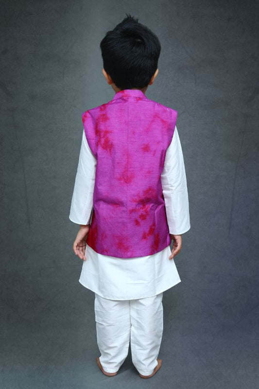 Tie and Dyed 3 piece Purple Kurta set - Kirti Agarwal