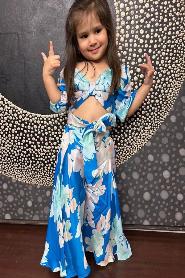 Twisted crop top with palazzo - Kirti Agarwal