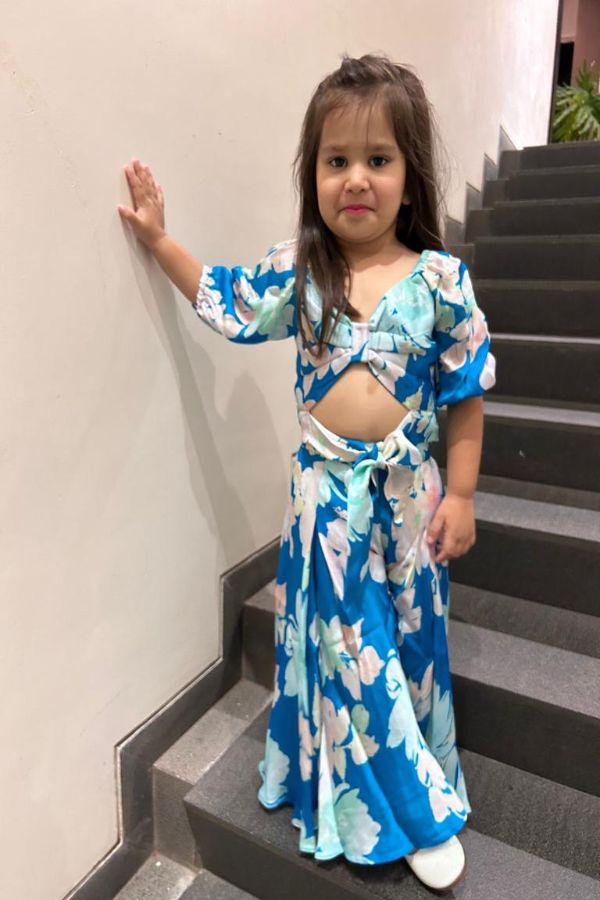 Twisted crop top with palazzo - Kirti Agarwal