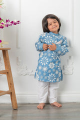 White embroidered kurta with Pyjama - Kirti Agarwal