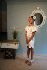 White Imported dress with handwork embroidery all over - Kirti Agarwal