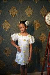 White Imported dress with handwork embroidery all over - Kirti Agarwal