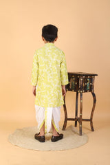 Yellow Green Kurta with Dhoti - Kirti Agarwal