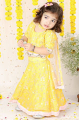 Zari Thread Embroidered Top And Sequin Work Lehenga With Dupatta - Kirti Agarwal