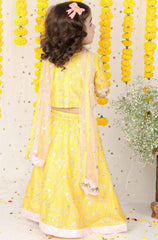 Zari Thread Embroidered Top And Sequin Work Lehenga With Dupatta - Kirti Agarwal